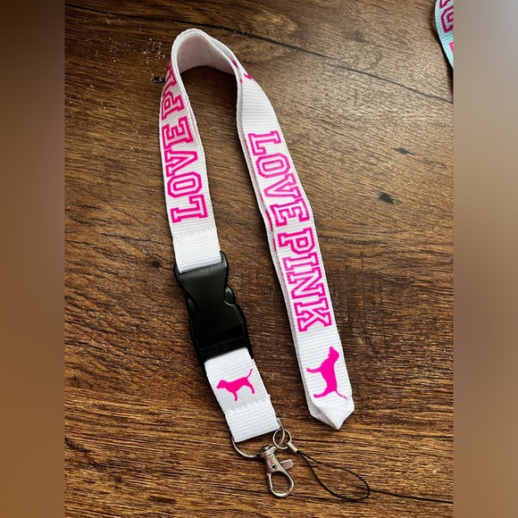 LOVE PINK Victoria Secret Detachable landyard white and pink - Picture 5 of 7